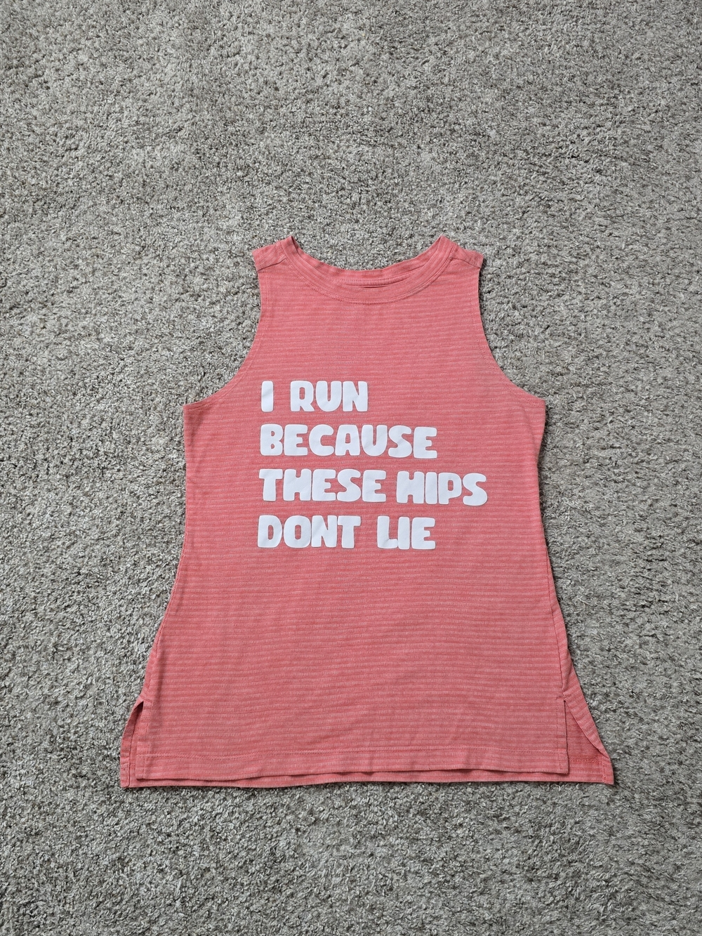 Athletic Works Red/Pink Graphic Tank Top with White Text, Lightweight, M (8-10)